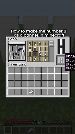 How to make the number 8 as a banner in Minecraft #minecrafttutorial #creativebanner