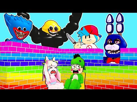 The rainbow house is destroyed and the villains are coming in!! Roblox Dorisuni