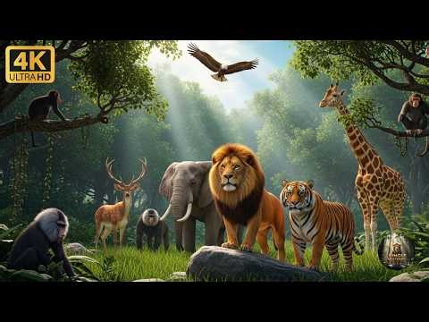 Jungle Animals Meeting | Lion Elephant Giraffe Monkey