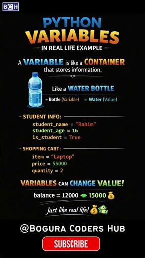 Python Variables Explained in 08 Seconds 🔥 (Real Life Example) | What is a Variable in Python? Learn