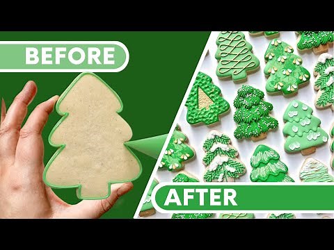 How to Decorate 8 Christmas Tree Cookies ~ Christmas Cookie Decorating