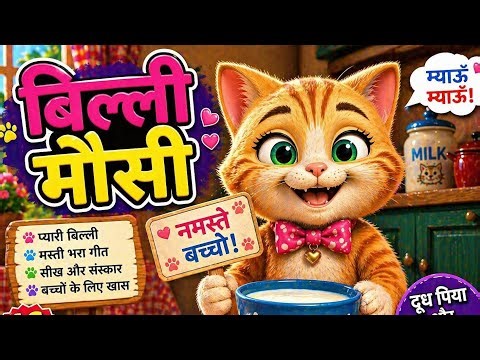 बिल्ली मौसी - Billi Mausi | Hindi Nursery Rhymes And Kids Song | Riya Kids Tv #aahatamatar