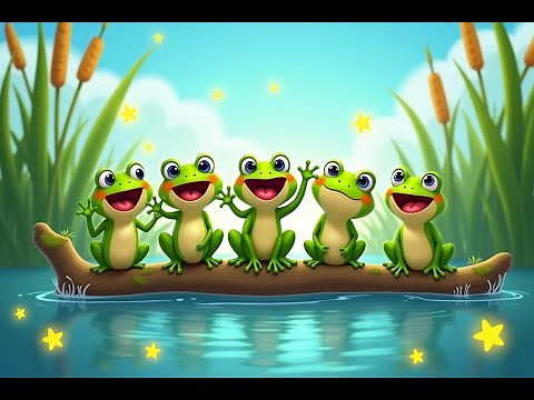 Five Little Frogs on a Log – Fun Counting Song for Kids & Nursery Rhyme