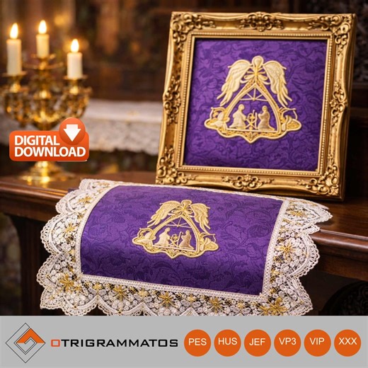 Nativity Angel Embroidery Design: Holy Family Christmas Machine Embroidery File (digital Download) - Etsy