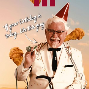 Happy 128th Birthday to the Father of Fried ❤️ We're celebrating with FREE CHICKEN for fans who share his September 9 birthday. Show us some proof and we’ll send you a lil’ sumthin’ sumthin’ 🎁🎉 | KFC