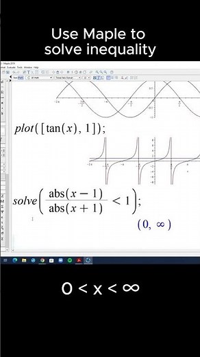 Solve an inequality with Maple. #maple #mathematics #maths #inequality