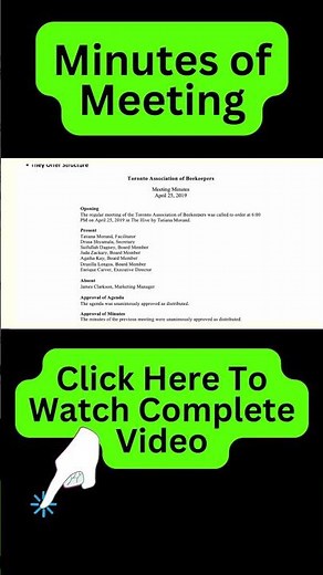 Minutes of Meeting | How to Write Meeting Minutes | Minutes of Meeting Format / Sample / Example