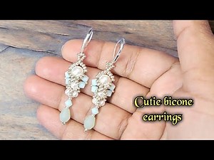 Cutie bicone earrings/DIY Beaded earrings/how to make bead earrings/Beaded jewellery making