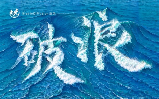 【设计师老克】破浪——StableDiffusion造字