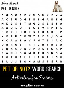 Pet or Not? Word Search
