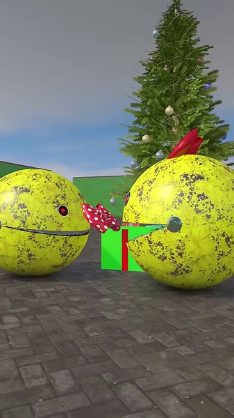 Robot Pacman & Ms Robot Pacman's Christmas #Shorts + Rusty Robot Pacman vs Platinum Ghost #Shorts