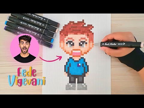 Como dibujar a Fede Vigevani ‪@fedevigevani‬ en PIXEL ART – Tutorial paso a paso