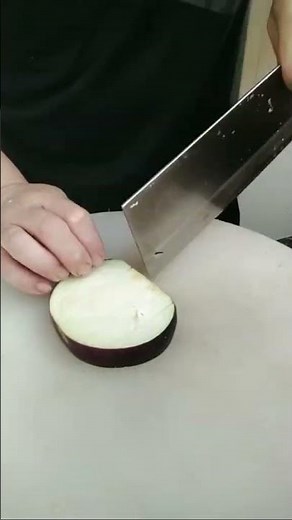 How to Cut Eggplant Like a Pro | Satisfying Vegetable Cutting Trick for Easy Cooking