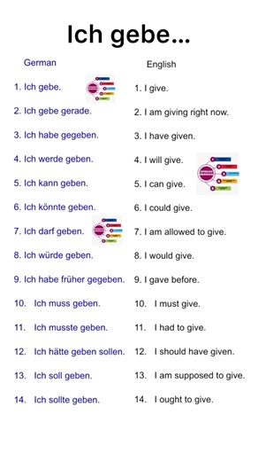 Ich gebe…🇩🇪. #@Spokengerman05 #deutsch #germanpronunciation