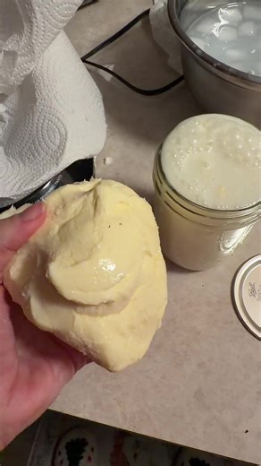 Making butter! It’s so easy! #butter #homemade #simple #homestead #fyp
