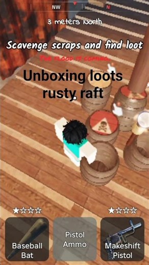 Unboxing loots in rusty raft 🛢️ #roblox