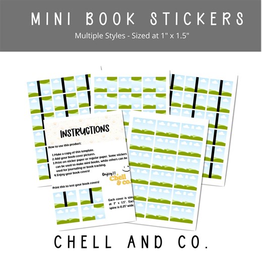 Mini Book Cover Stickers – Printable Journaling, TBR Jar Decor (digital Download) - Etsy