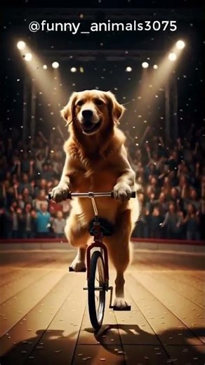 Dog riding a unicycle #funnydog #funnydogvideos #shorts,