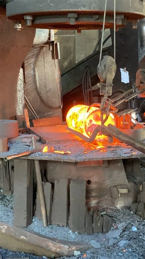 Inside the forging factory Red-Hot Forging Line — How Bearing Rings Are Made! #manufacturing #process #forging #fblifestyle #blacksmith | TIM inside the factory