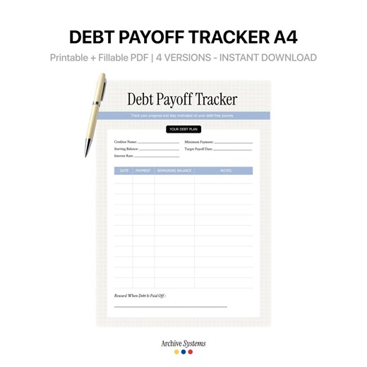 Debt Payoff Tracker Printable, Fillable PDF, Budget Planner (instant Download) - Etsy