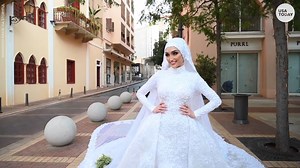 Bride's wedding photoshoot shows moment and power of the explosion in Beirut