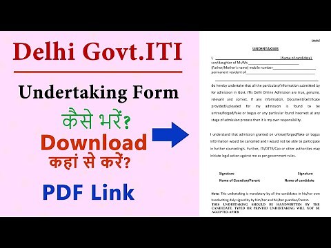How to Fill Undertaking Form For Delhi ITI Admission 2024 #iti #form