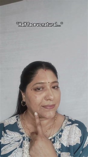 half face vs natural look 💄✨✨