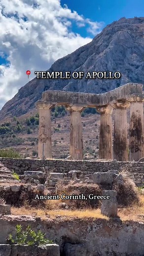 Temple of Apollo 🌿 In the heart of ancient Corinth stood one of the oldest Doric temples in Greece. The Temple of Apollo was built around 540 BC and symbolized the city’s power and wealth. Out of the original 38 massive columns, only 7 remain today — yet they are enough to remind us of its former glory. This is where Apollo, god of light, prophecy, and harmony, was worshipped.” #ancientgreece #templeofapollo #greektemple #Corinth #greece