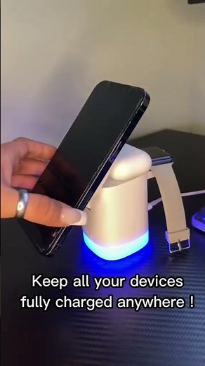 3-in-1 Cube Charger for iPhone, iWatch & AirPods 😍 Foldable Wireless Charger #shorts