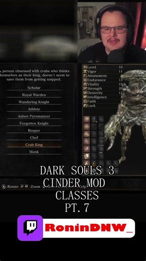 Let’s take a look at some more of the classes in the Cinders mod for DS3!.. #darksouls #darksouls3