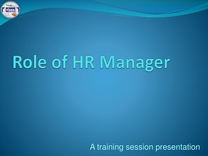 Role of HR Manager - SlideServe