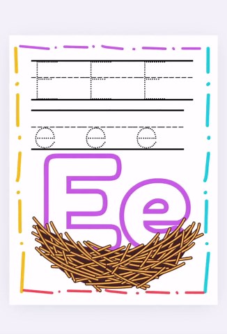 Letter E Worksheet for Early Learners Alphabet Tracing and Coloring Pages Homeschool Printable - Etsy