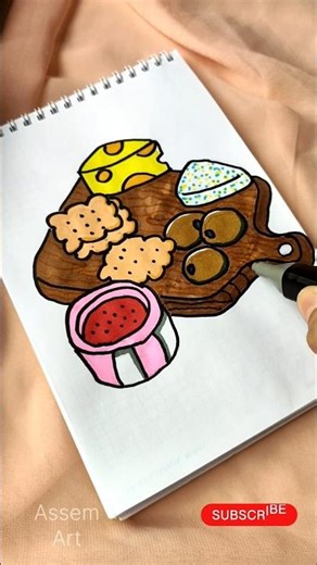 : Easy snack drawing with markers🧀#shorts #drawing #foodart #foodillustration
