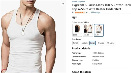 'Offensive' undershirt descriptions remain on Amazon, despite complaints