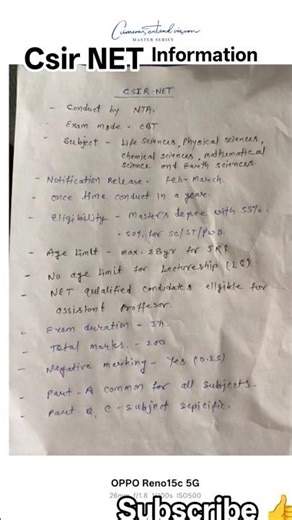 Csir NET Notification 📢#csirnet #net #csirnet #new