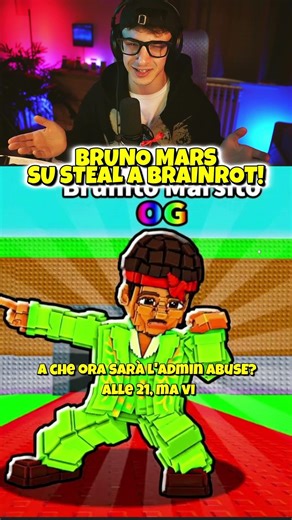 BRUNO MARS SU STEAL A BRAINROT ADMIN ABUSE 🤯 #stealabrainrot #shorts #roblox