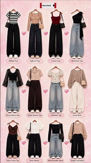 12 Stylish Tops to Wear with Baggy Jeans | Cute Casual Outfit Ideas ✨ #shorts #ytshorts