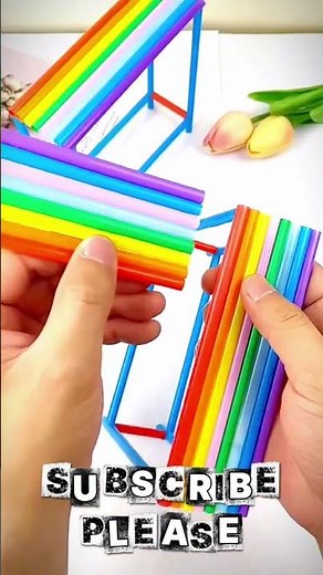 How to Make a Mini Slide with Straws | Easy DIY | #ytshorts | #miniaturecraft