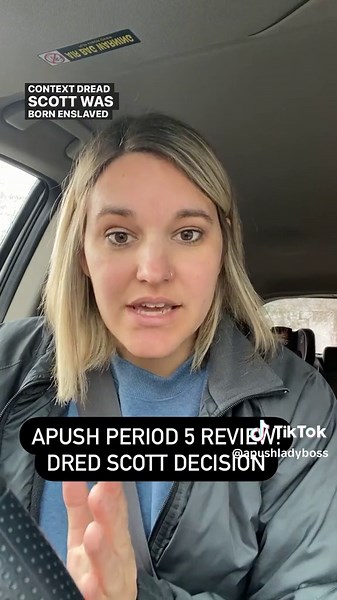 Quick APUSH Period 5 Review: Dred Scott Decision #apush #ushistory #apushistory #historyteacher #teachersofhistory #socialstudiesteacher #youtuber #apushperiod5 #dredscottdecision #dredscottvsandford #apushexam #apushreview