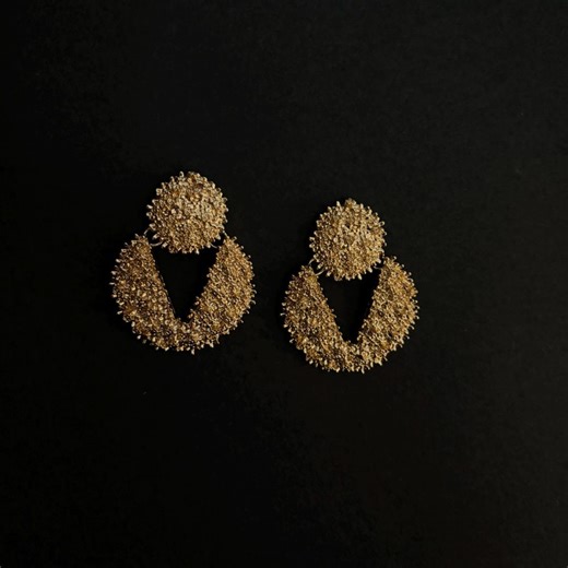 Vintage Textured Gold Tone Costume Earrings - Etsy