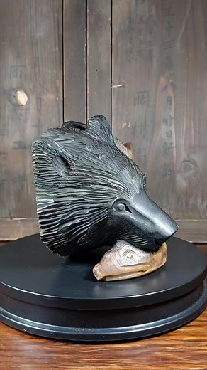 SOLD Japanese Tribal Wood Craft Hand Carved Bear Head * traditional ainu wood craft * wall hanging ornament * bear eating salmon * carved cypress wood * medium sized * 8" x 5" x 6" * 900 grams * dated: 47th year of showa (1973) * good vintage condition Price: 750 php Plus shipping fee First to pay gets the item 09276643893 | House of Hannya