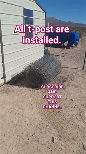 T-post installation completed #deserthomestead #diy #offgridlife #offgrid #diyfenceinstallation
