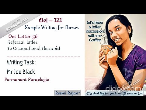 🧑‍🦼My Oet letter -56✏️ to Occupational Therapist 🌾referral letter for nurses - Mr Joe Black
