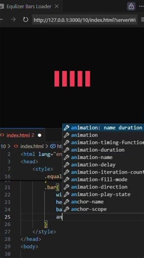 Equalizer Bars Loader Animation | CSS Loader | Day 10