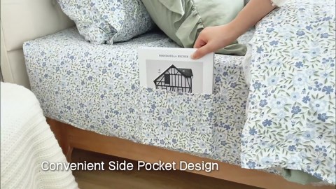 BLOOMHAVEN Full Comforter Set - 7 Pieces Ruffle Sage Green Bedding Sets, Shabby Chic Farmhouse Bed in a Bag Full with Ruffle Comforter, Floral Sheets, Pillowcases & Shams