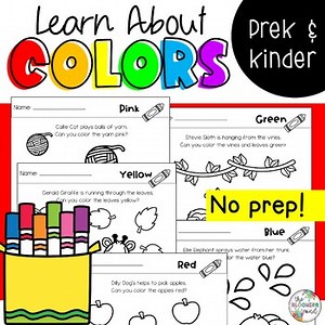 Learning Colors No Prep Worksheets