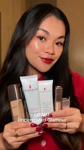 Holiday-ready skin in a snap: ⭐ Start with Flawless Start Primer to create a smooth base. ⭐ Apply Flawless Finish Skincaring Foundation and Concealer for even coverage and a flawless look. ⭐ Use Lip Color Lipstick in shade Real Red as both blush and lip color, highlighting cheekbones and lips. ⭐ Define eyes with High Drama Eyeliner in Smokey Black and Lasting Impression Mascara for a bold finish. ⭐ Add a hint of Eight Hour Cream Skin Protectant to gloss lips, tame brows, and highlight cheeks. Ta