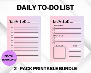 Daily TO-DO List Template, Daily Organization, Task List Template, Printable To-do List, Planner, Notes - Etsy Canada