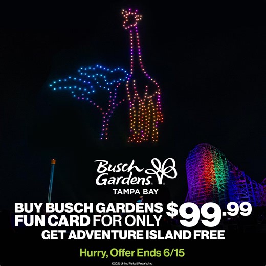 Enjoy unlimited visits! Buy a Busch Gardens Fun Card, Get an Adventure Island Fun Card Free! | Busch Gardens Tampa Bay | Facebook