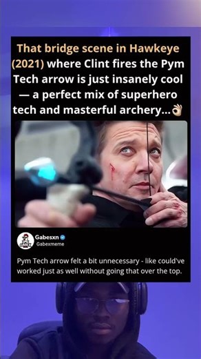 Hawkeye using Ant-Man's Pym Tech is such a cool scene